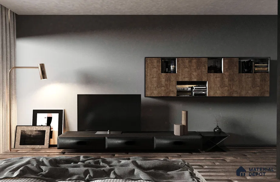 Brown Marble Look GS 1701 8 ft x 4 ft Texture Finish Decorative Laminate - 1.25 mm | Suitable for TV Unit, Wardrobe, Kitchen Cabinets