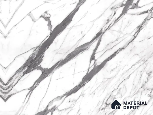 White Marble Look HD 7001 8 ft x 4 ft Texture Finish Decorative Laminate - 1.25 mm | Suitable for TV Unit, Wardrobe, Kitchen Cabinets