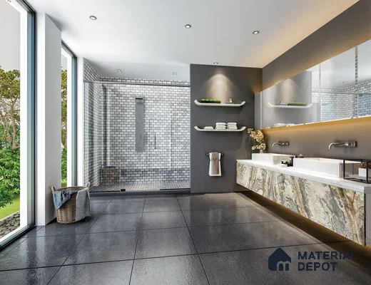 Brown Marble Look HD 7003 8 ft x 4 ft Texture Finish Decorative Laminate - 1.25 mm | Suitable for TV Unit, Wardrobe, Kitchen Cabinets