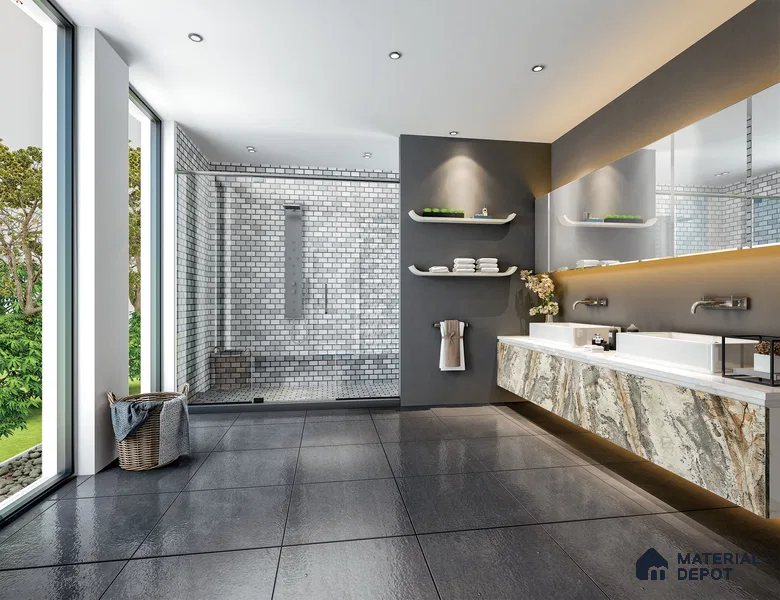 Brown Marble Look HD 7003 8 ft x 4 ft Texture Finish Decorative Laminate - 1.25 mm | Suitable for TV Unit, Wardrobe, Kitchen Cabinets