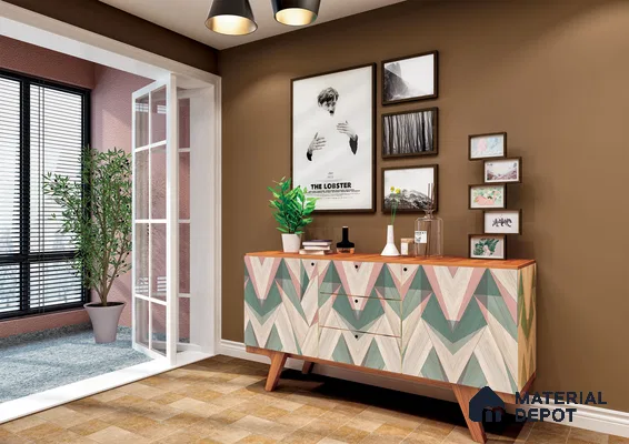 Multi Colour Digital Look HD 7004 8 ft x 4 ft Texture Finish Decorative Laminate - 1.25 mm | Suitable for TV Unit, Wardrobe, Kitchen Cabinets