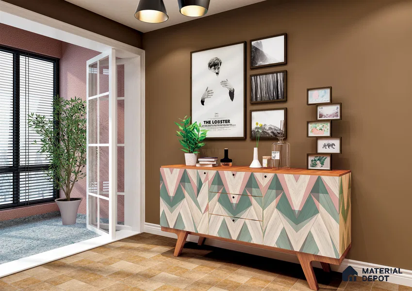 Multi Colour Digital Look HD 7004 8 ft x 4 ft Texture Finish Decorative Laminate - 1.25 mm | Suitable for TV Unit, Wardrobe, Kitchen Cabinets