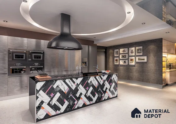 Multi Colour Digital Look HD 7005 8 ft x 4 ft Texture Finish Decorative Laminate - 1.25 mm | Suitable for TV Unit, Wardrobe, Kitchen Cabinets