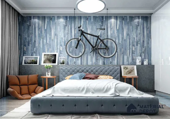 Blue Digital Look HD 7013 8 ft x 4 ft Texture Finish Decorative Laminate - 1.25 mm | Suitable for TV Unit, Wardrobe, Kitchen Cabinets