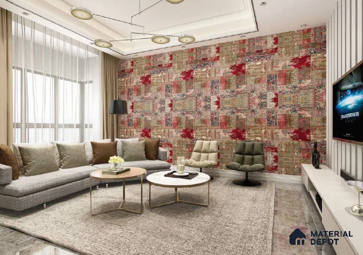 Red Digital Look HD 7014 8 ft x 4 ft Texture Finish Decorative Laminate - 1.25 mm | Suitable for TV Unit, Wardrobe, Kitchen Cabinets