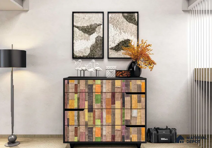 Multi Colour Digital Look HD 7020 8 ft x 4 ft Texture Finish Decorative Laminate - 1.25 mm | Suitable for TV Unit, Wardrobe, Kitchen Cabinets