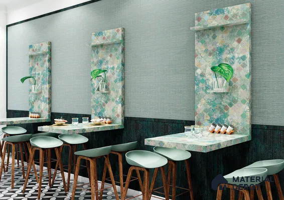 Green Digital Look HD 7035 8 ft x 4 ft Texture Finish Decorative Laminate - 1.25 mm | Suitable for TV Unit, Wardrobe, Kitchen Cabinets