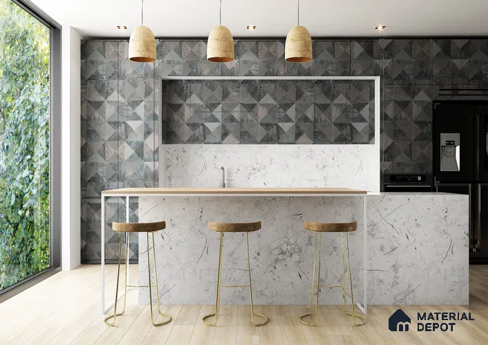 Grey Digital Look HD 7036 8 ft x 4 ft Texture Finish Decorative Laminate - 1.25 mm | Suitable for TV Unit, Wardrobe, Kitchen Cabinets
