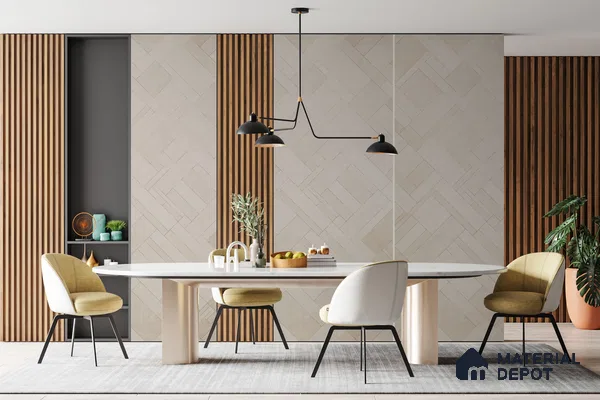 Beige Marble Look HD 7040 8 ft x 4 ft Texture Finish Decorative Laminate - 1.25 mm | Suitable for TV Unit, Wardrobe, Kitchen Cabinets