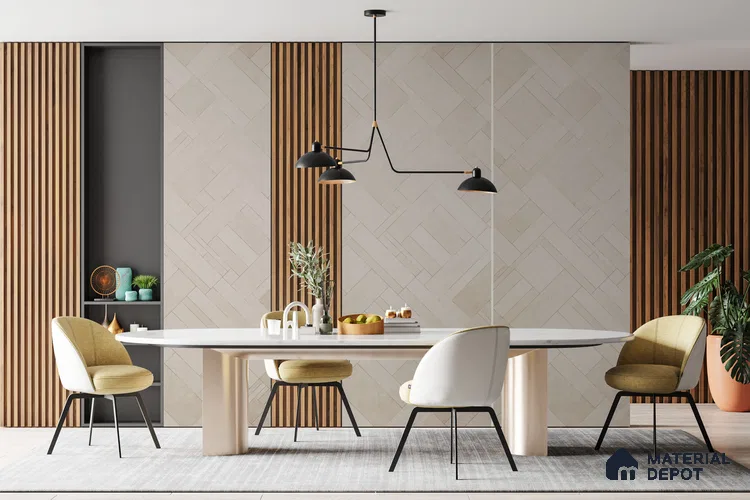 Beige Marble Look HD 7040 8 ft x 4 ft Texture Finish Decorative Laminate - 1.25 mm | Suitable for TV Unit, Wardrobe, Kitchen Cabinets