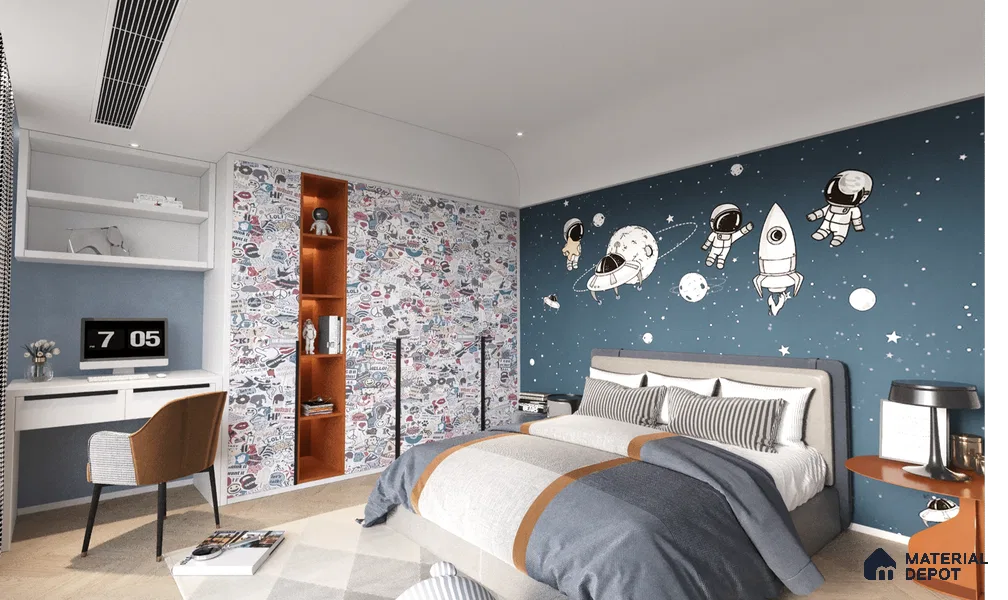 Multi Colour Digital Look HD 7046 8 ft x 4 ft Texture Finish Decorative Laminate - 1.25 mm | Suitable for TV Unit, Wardrobe, Kitchen Cabinets