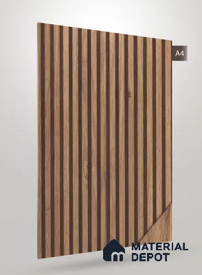 Wooden Fluted HD 7053 8 ft x 4 ft Texture Finish Decorative Laminate - 1.25 mm | Suitable for TV Unit,Wardrobe, Kitchen Cabinets
