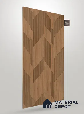 Wooden Fluted HD 7053 8 ft x 4 ft Texture Finish Decorative Laminate - 1.25 mm | Suitable for TV Unit,Wardrobe, Kitchen Cabinets