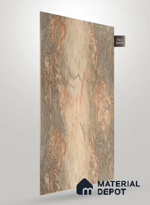 Brown Marble Look HD 7058 8 ft x 4 ft Texture Finish Decorative Laminate - 1.25 mm | Suitable for TV Unit, Wardrobe, Kitchen Cabinets