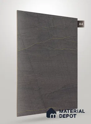 Black Marble Look HT 1365 8 ft x 4 ft Texture Finish Decorative Laminate - 1.25 mm | Suitable for TV Unit, Wardrobe, Kitchen Cabinets