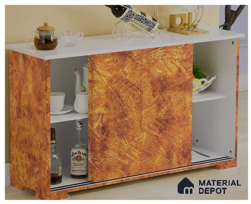 Brown Marble Look IB 1630 Ice Blue 8 ft x 4 ft Texture Finish Decorative Laminate - 1.25 mm | Suitable for TV Unit, Wardrobe, Kitchen Cabinets
