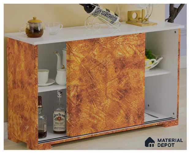 Brown Marble Look IB 1630 Ice Blue 8 ft x 4 ft Texture Finish Decorative Laminate - 1.25 mm | Suitable for TV Unit, Wardrobe, Kitchen Cabinets