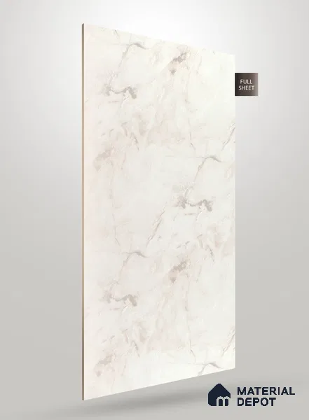 White Marble Look IG 1776 8 ft x 4 ft Texture Finish Decorative Laminate - 1.25 mm | Suitable for TV Unit, Wardrobe, Kitchen Cabinets
