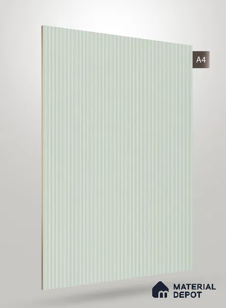 Pale Mint Green Fluted Solid Color JB 653 8 ft x 4 ft Matte Finish Decorative Laminate - 1 mm | Suitable for TV Unit,Wardrobe, Kitchen Cabinets