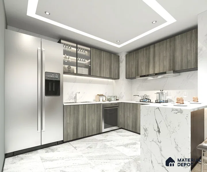 Wooden Look KP 1639 King’S Pine 8 ft x 4 ft Texture Finish Decorative Laminate - 1.25 mm | Suitable for TV Unit, Wardrobe, Kitchen Cabinets