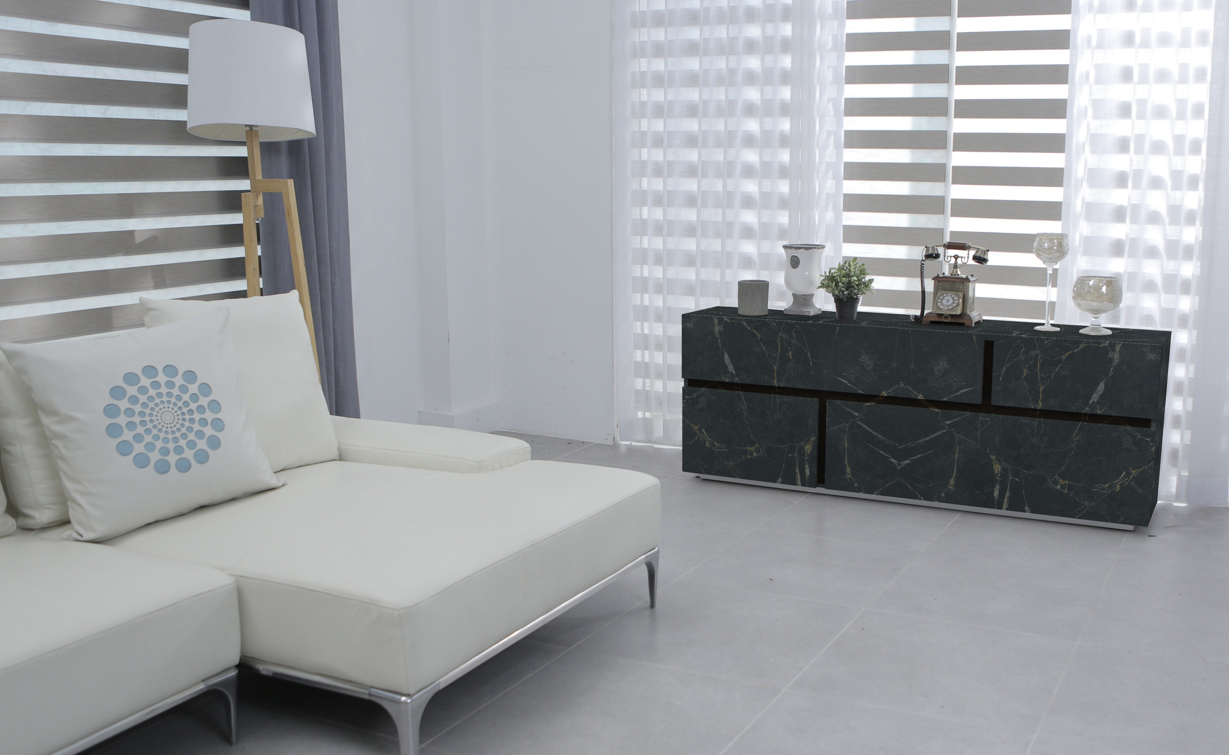 Beige Marble Look LM 537 8 ft x 4 ft Texture Finish Decorative Laminate - 1 mm | Suitable for TV Unit, Wardrobe, Kitchen Cabinets