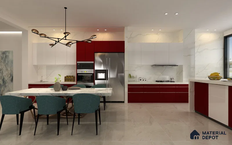 Red Textured Solid Look LS 1128 Lush 8 ft x 4 ft Texture Finish Decorative Laminate - 1.25 mm | Suitable for TV Unit, Wardrobe, Kitchen Cabinets