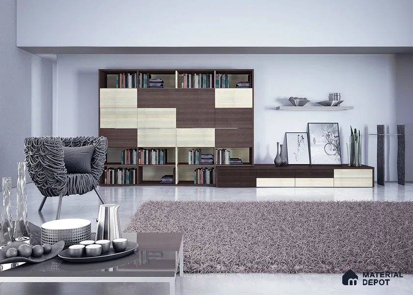 Beige Fabric Look MK 1458 Mikado 8 ft x 4 ft Texture Finish Decorative Laminate - 1.25 mm | Suitable for TV Unit, Wardrobe, Kitchen Cabinets