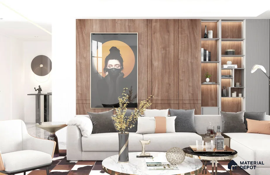Wooden Look MM 1703 Monsoon Mood 8 ft x 4 ft Texture Finish Decorative Laminate - 1.25 mm | Suitable for TV Unit, Wardrobe, Kitchen Cabinets