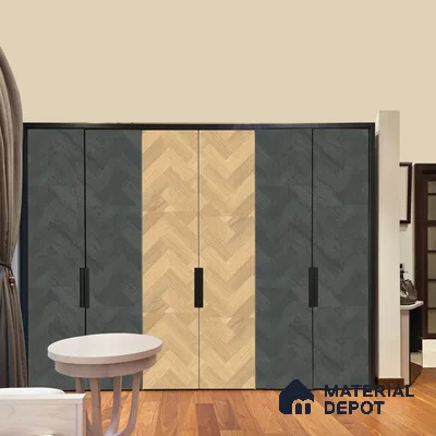 Brown Patterned Wood Look MP 1656 Metropolis 8 ft x 4 ft Texture Finish Decorative Laminate - 1.25 mm | Suitable for TV Unit, Wardrobe, Kitchen Cabinets