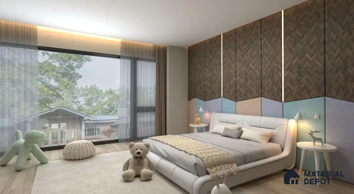 Grey Patterned Wood Look MP 1657 Metropolis 8 ft x 4 ft Texture Finish Decorative Laminate - 1.25 mm | Suitable for TV Unit, Wardrobe, Kitchen Cabinets