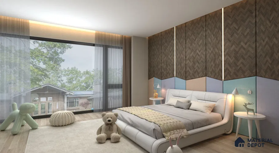 Grey Patterned Wood Look MP 1657 Metropolis 8 ft x 4 ft Texture Finish Decorative Laminate - 1.25 mm | Suitable for TV Unit, Wardrobe, Kitchen Cabinets