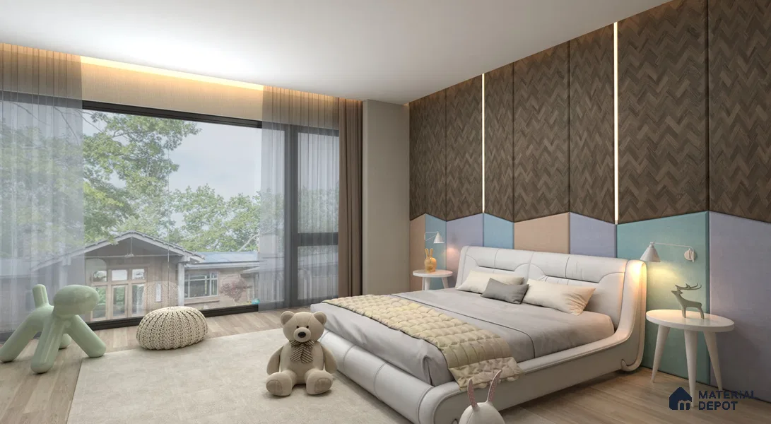 Grey Patterned Wood Look MP 1657 Metropolis 8 ft x 4 ft Texture Finish Decorative Laminate - 1.25 mm | Suitable for TV Unit, Wardrobe, Kitchen Cabinets