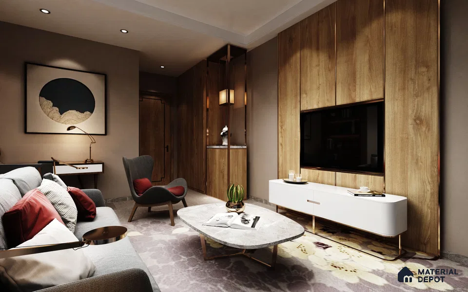 Wooden Look MV 436 Moroccan Veneer 8 ft x 4 ft Texture Finish Decorative Laminate - 1 mm | Suitable for TV Unit, Wardrobe, Kitchen Cabinets