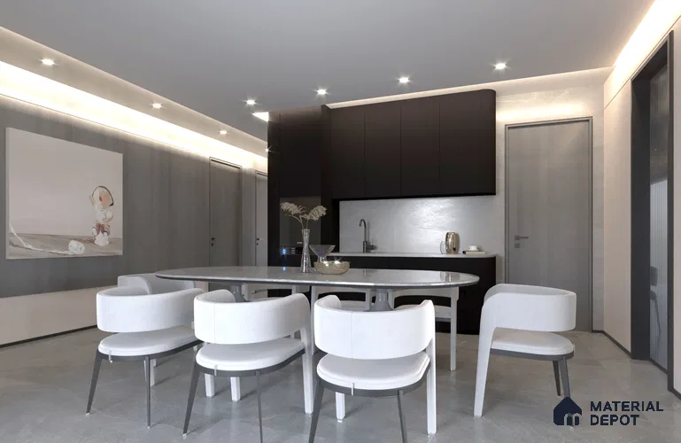 Black Textured Solid Look NM 8003 No Marks 8 ft x 4 ft Texture Finish Decorative Laminate - 1.25 mm | Suitable for TV Unit, Wardrobe, Kitchen Cabinets