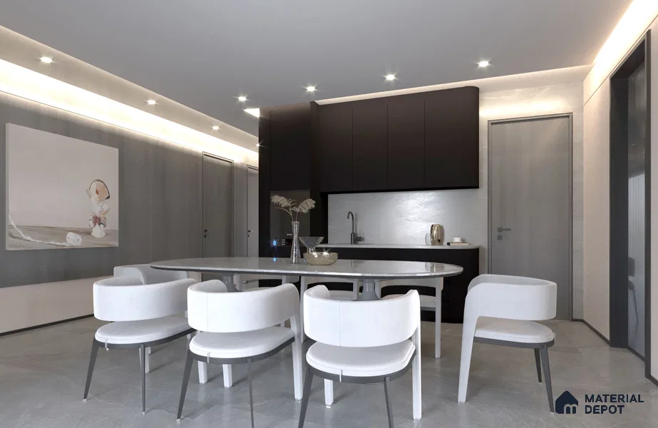 Black Textured Solid Look NM 8003 No Marks 8 ft x 4 ft Texture Finish Decorative Laminate - 1.25 mm | Suitable for TV Unit, Wardrobe, Kitchen Cabinets
