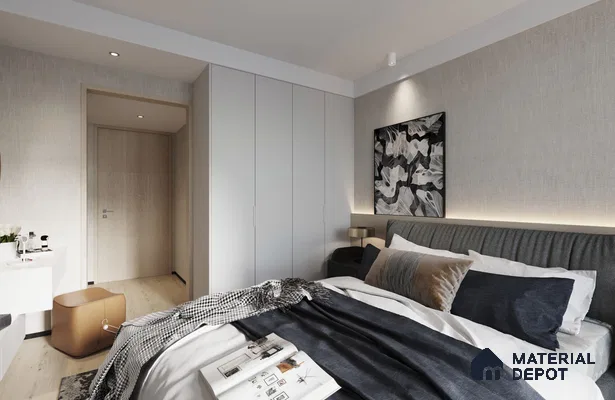 Grey Textured Solid Look NM 8006 No Marks 8 ft x 4 ft Texture Finish Decorative Laminate - 1.25 mm | Suitable for TV Unit, Wardrobe, Kitchen Cabinets