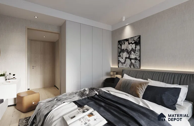 Grey Textured Solid Look NM 8006 No Marks 8 ft x 4 ft Texture Finish Decorative Laminate - 1.25 mm | Suitable for TV Unit, Wardrobe, Kitchen Cabinets