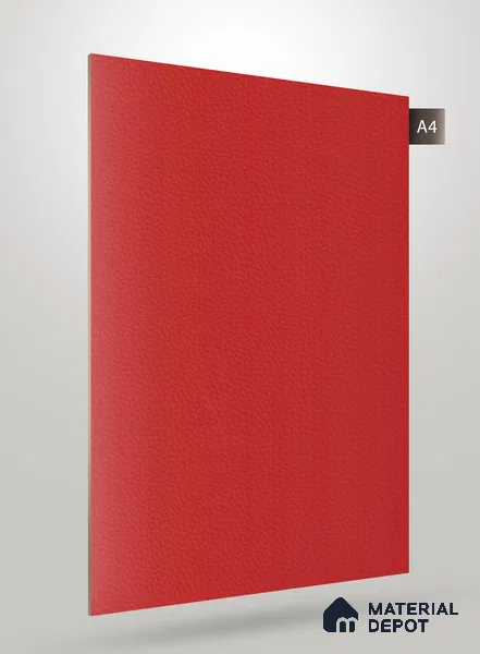 Red Leather Look NM BL 8007 8 ft x 4 ft Texture Finish Decorative Laminate - 1.25 mm | Suitable for TV Unit, Wardrobe, Kitchen Cabinets