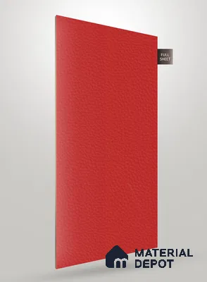 Red Leather Look NM BL 8007 8 ft x 4 ft Texture Finish Decorative Laminate - 1.25 mm | Suitable for TV Unit, Wardrobe, Kitchen Cabinets