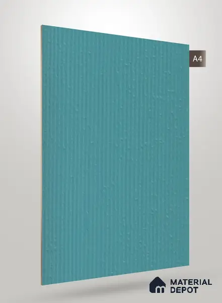 Teal Blue Fluted Solid Color NT 124 8 ft x 4 ft Matte Finish Decorative Laminate - 1 mm | Suitable for TV Unit,Wardrobe, Kitchen Cabinets