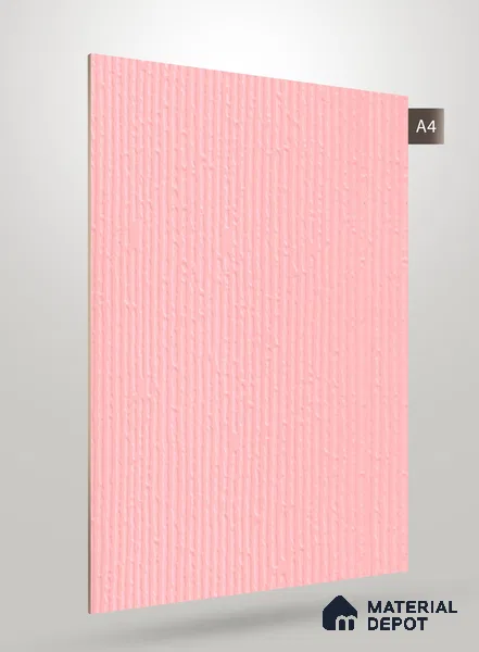 Pastel Pink Fluted Solid Color NT 128 8 ft x 4 ft Matte Finish Decorative Laminate - 1 mm | Suitable for TV Unit,Wardrobe, Kitchen Cabinets