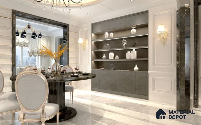 Grey Marble Look OR 1522 8 ft x 4 ft Texture Finish Decorative Laminate - 1.25 mm | Suitable for TV Unit, Wardrobe, Kitchen Cabinets