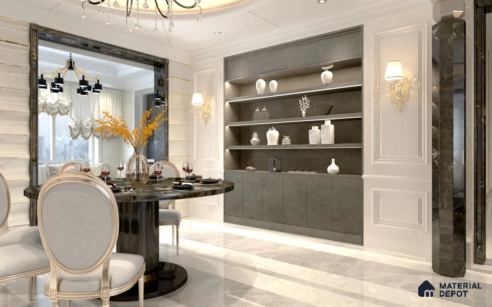 Grey Marble Look OR 1522 8 ft x 4 ft Texture Finish Decorative Laminate - 1.25 mm | Suitable for TV Unit, Wardrobe, Kitchen Cabinets