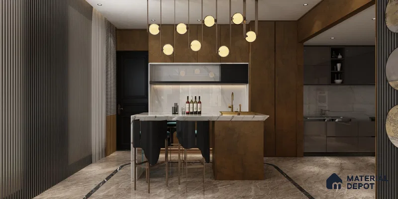 Brown Marble Look OR 1605 8 ft x 4 ft Texture Finish Decorative Laminate - 1.25 mm | Suitable for TV Unit, Wardrobe, Kitchen Cabinets