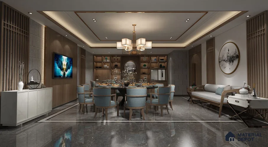White Marble Look OR 1613 8 ft x 4 ft Texture Finish Decorative Laminate - 1.25 mm | Suitable for TV Unit, Wardrobe, Kitchen Cabinets