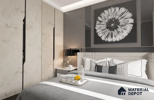 Beige Marble Look OR 1742 8 ft x 4 ft Texture Finish Decorative Laminate - 1.25 mm | Suitable for TV Unit, Wardrobe, Kitchen Cabinets