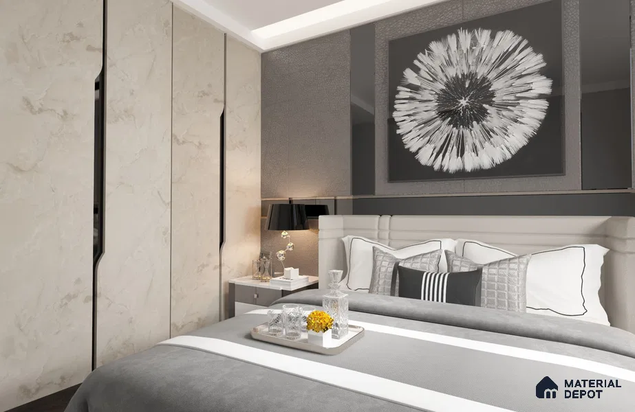Beige Marble Look OR 1742 8 ft x 4 ft Texture Finish Decorative Laminate - 1.25 mm | Suitable for TV Unit, Wardrobe, Kitchen Cabinets