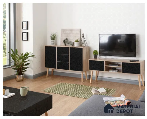 Black Marble Look PD 1106 Paradise 8 ft x 4 ft Texture Finish Decorative Laminate - 1.25 mm | Suitable for TV Unit, Wardrobe, Kitchen Cabinets