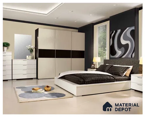White Marble Look PD 1123 Paradise 8 ft x 4 ft Texture Finish Decorative Laminate - 1.25 mm | Suitable for TV Unit, Wardrobe, Kitchen Cabinets