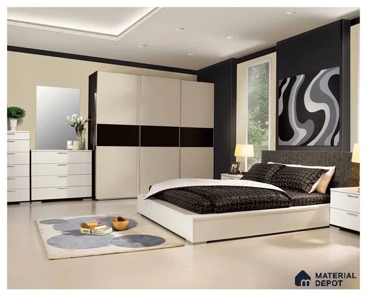 White Marble Look PD 1123 Paradise 8 ft x 4 ft Texture Finish Decorative Laminate - 1.25 mm | Suitable for TV Unit, Wardrobe, Kitchen Cabinets